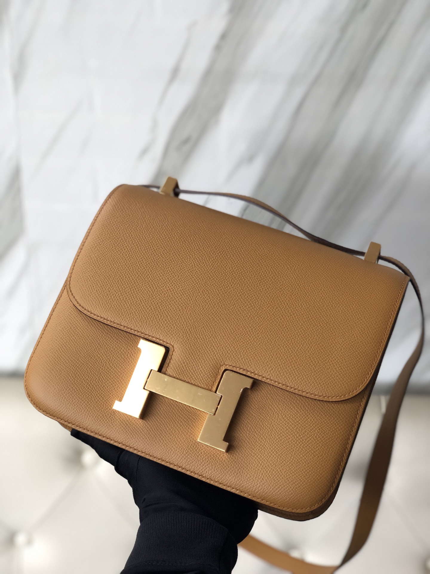 에르메스 콘스탄스24 카멜골드 금장 앱송